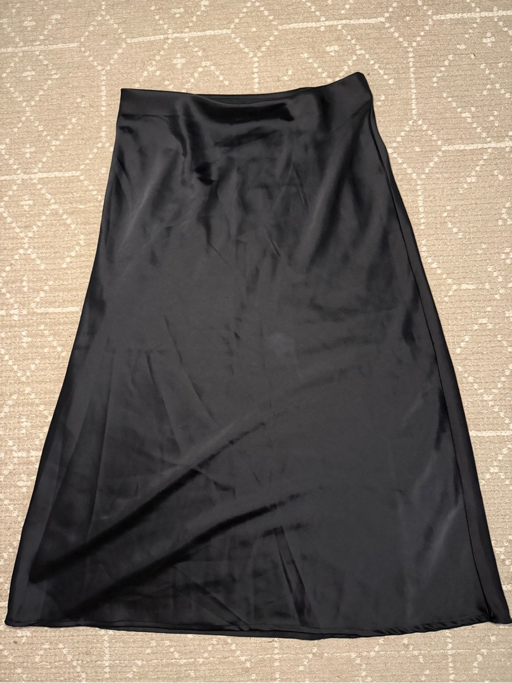 Rachel Zoe Black Satin A-Line Skirt